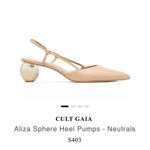 Cult Gaia Aliza Slingback Heels, Natural, Nude, Neutrals, size 5. NWT